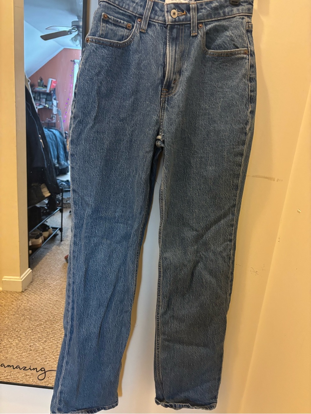 Abercrombie & Fitch Classic Straight-Leg Blue Denim Jeans